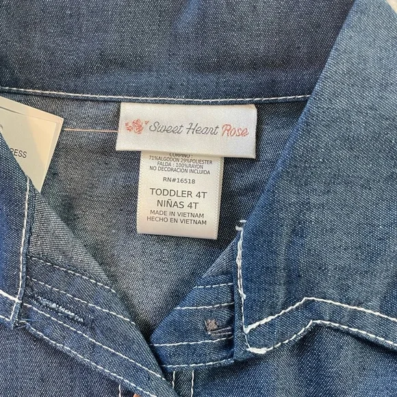 NWT Western toddler denim dresses - Picture 4 of 13